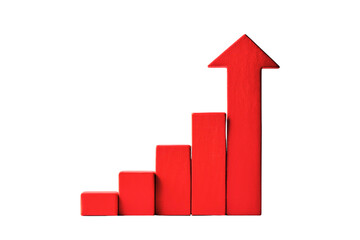 Financial Growth Charts Featuring Red Arrows on White

