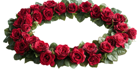 wreath of red roses
