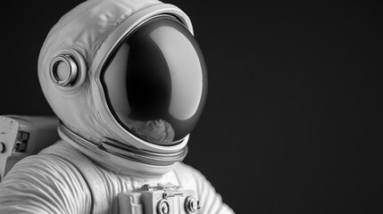 Astronaut in space suit, isolated on a dark background