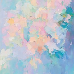 Obraz premium 明るい色合いの抽象画がもたらす穏やかな雰囲気と感情の表現