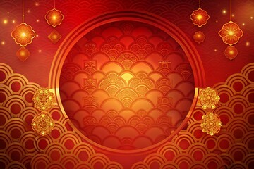 red background with golden ornament Happy chinese new year of the snake 2025 festive banner with gold snakes, flowers.