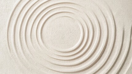 A close-up view revealing fine, spiraled lines in soft sand, creating a sense of warmth and inviting exploration.