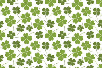 seamless pattern with four-leaf clovers, St Patricks Day background, great for wrapping, textile, wallpaper, greeting card- vector illustration