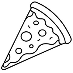 Minimalist Pizza Slice Line Art Vector