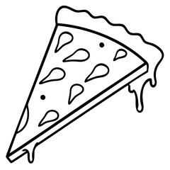 Minimalist Pizza Slice Line Art Vector