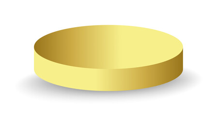 Gold podium circle 3d Empty stage, product platform, isolate transparent background
