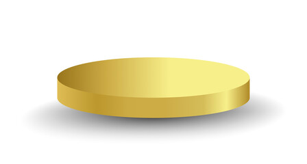 Gold podium circle 3d Empty stage, product platform, isolate transparent background