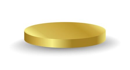Gold podium circle 3d Empty stage, product platform, isolate transparent background