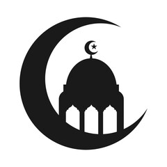 Mosque silhouette vector element