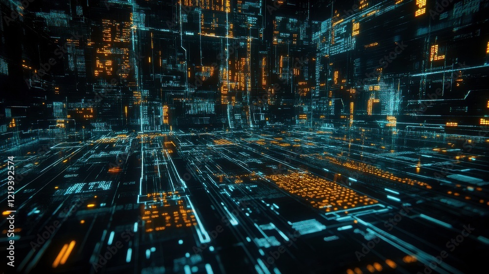 Poster data analytics visualization on computer screen