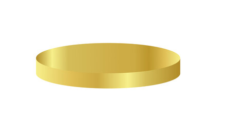 Gold podium circle 3d Empty stage, product platform, isolate transparent background