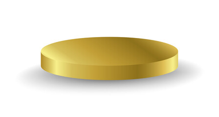Gold podium square 3d Empty stage, product platform, isolate transparent background