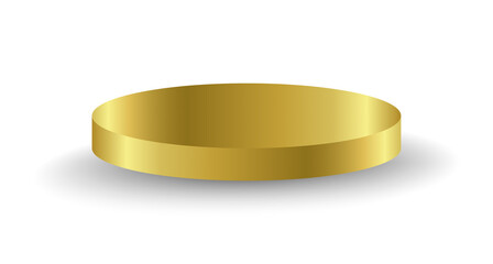 Gold podium square 3d Empty stage, product platform, isolate transparent background