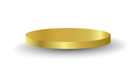 Gold podium circle 3d Empty stage, product platform, isolate transparent background
