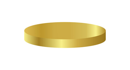 Gold podium circle 3d Empty stage, product platform, isolate transparent background