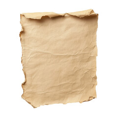 Old crumpled paper sheet with torn edges for vintage background or craft projects