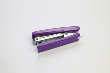 Purple Stapler Isolated on White Background