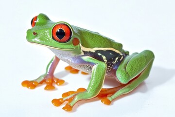 Obraz premium A close-up shot of a frog's face on a white background