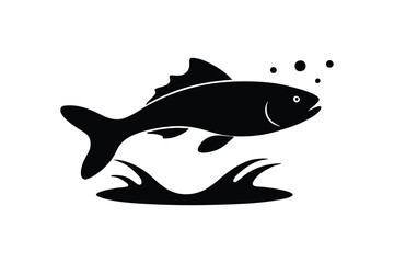 Fish Jumping Out of Water Dynamic Wildlife Illustrations for Creative Projects