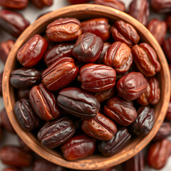 Obraz premium A bowl overflowing with fresh dates, symbolizing abundance, generosity, and cultural traditions