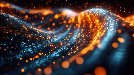 A digital representation of a flowing wave of light