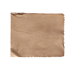 Antique vintage brown paper with rough texture and torn edges, aged and weathered appearance