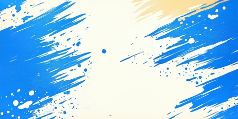 Vibrant Blue and White Abstract Background with Dynamic Brush Strokes