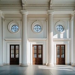 Obraz premium Classical architecture featuring ornate decorative columns and elegant intricate design details