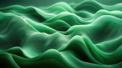 Obraz premium A high-angle view of a textured green fabric with wavy patterns, suitable for use in product design or textile illustrations