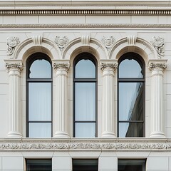 Obraz premium Decorative intricate features in classical architecture with ornate columns and elegant designs