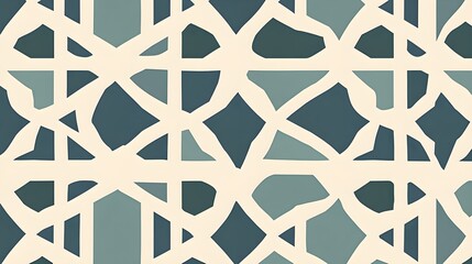 Fototapeta premium Minimalistic Arabic Geometric Pattern with Soft Color Palette