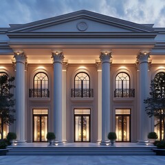 Obraz premium Elegant decorative classical columns in architectural designs with ornate structural elements