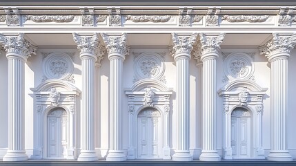 Fototapeta premium Ornate classical architectural designs with decorative columns and elegant structural elements