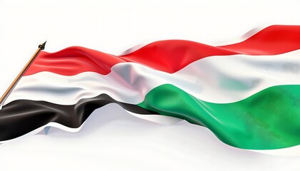 Fototapeta premium Flag of Bulgaria waving in the wind on a white background. 3d rendering