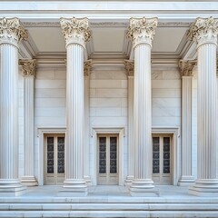 Fototapeta premium Ornate decorative architectural columns in classical designs with elegant refinements and features