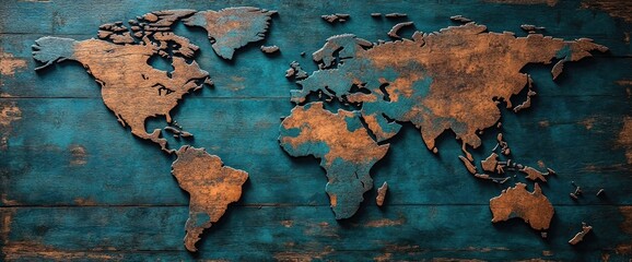 Wooden World Map: Global Travel Guide