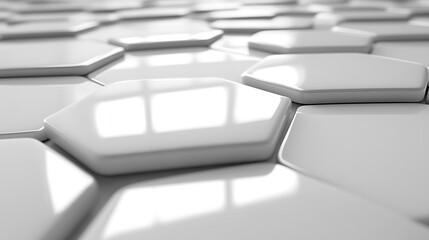Obraz premium Abstract White Hexagon Pattern Background