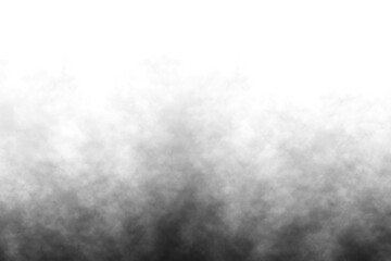 Black smoke fog cloud isolated on transparent white background. dark rising fog smog dust. smoke explosion. Design elements for Compositing, covering, overlay, PNG