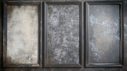 Set of four framed photographs on a wall, decorative art piece for home or office