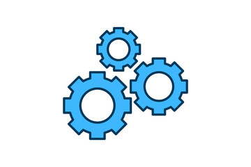 Gear icon. icon related to Star Up. suitable for web site, app, user interfaces, printable etc. flat line icon style. simple vector design editable