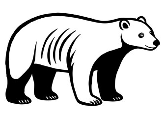 polar bear vector icon with white background. Wild animal silhouette