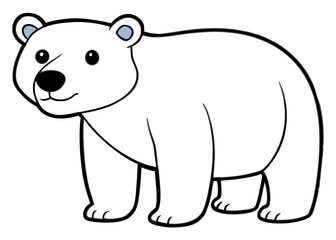 polar bear vector icon with white background. Wild animal silhouette