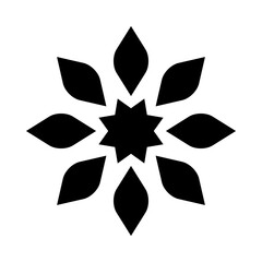 Bold Minimalism Geometric Flower Solid Icon