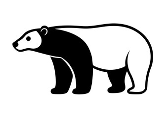polar bear vector icon with white background. Wild animal silhouette