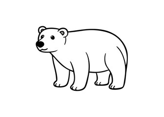 polar bear vector icon with white background. Wild animal silhouette