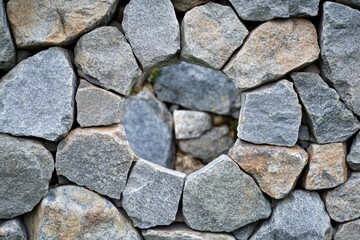 Obraz premium A worn stone wall with a hole in it