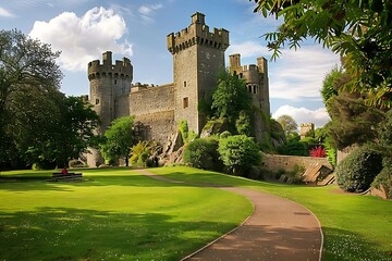 Naklejka premium View of the medieval castle of Chepstow in Chepstow, UK