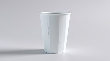 White Ice Cream Paper Cup Mockup - Grey Background - Vibrant AI Photo