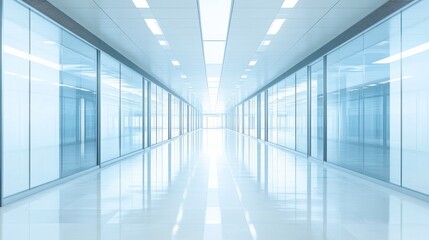 Bright and Clean Office Corridor with Modern Design