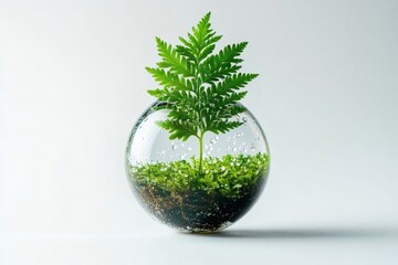 Enclosed Ecosystem: A Miniature World of Lush Greenery
